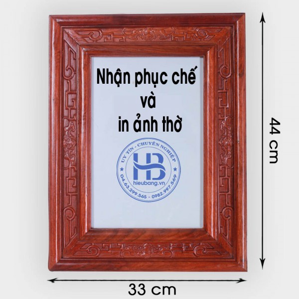Khung ảnh thờ kép treo gỗ Hương đục nền 20x30cm Đẹp tại Hà Nội