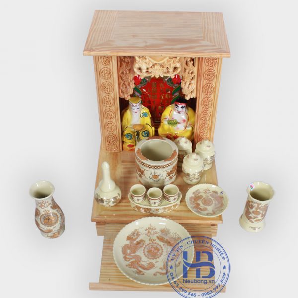 Bộ bàn thờ thần tài giá rẻ 36cm cơ bản Vàng