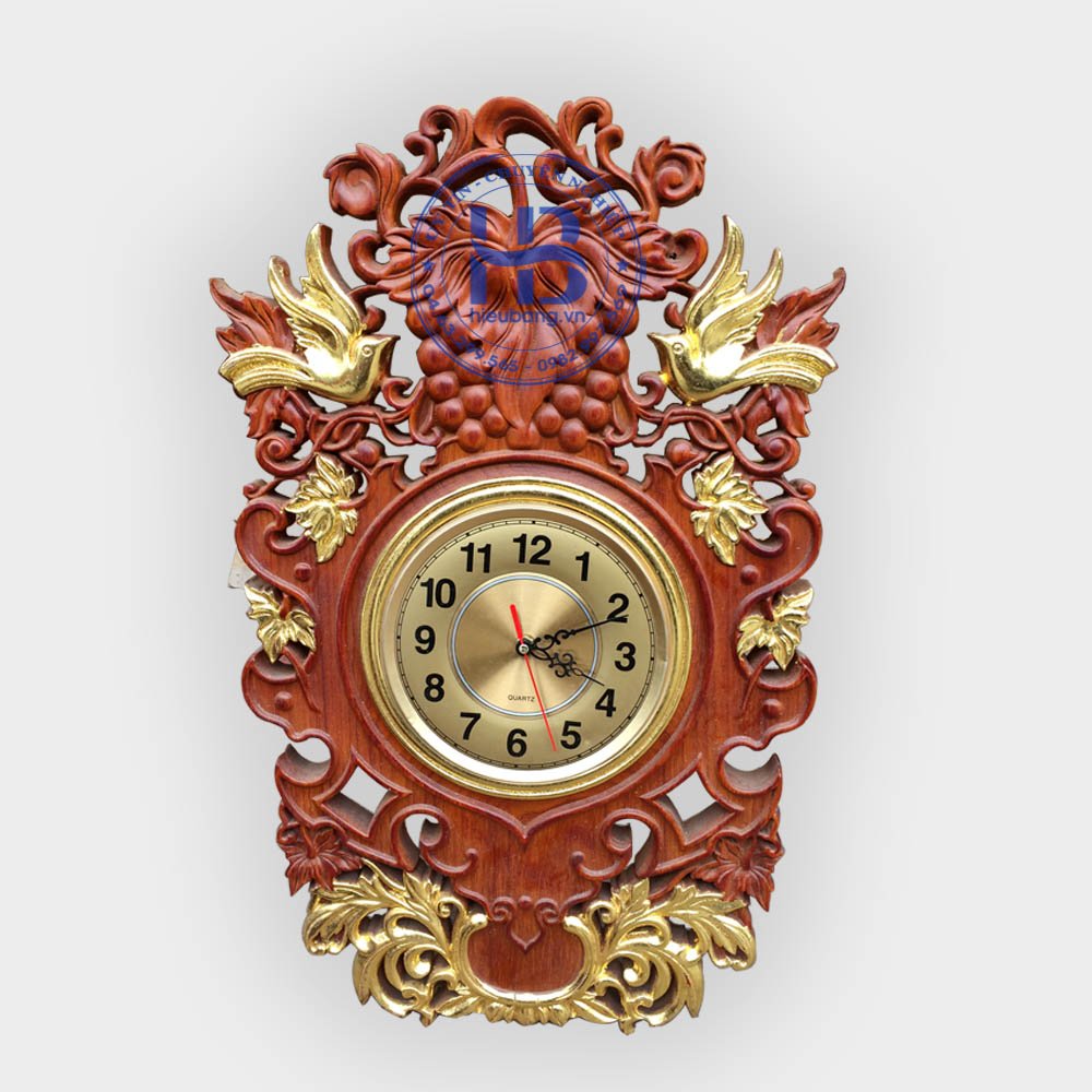 Đồng hồ mỏ neo gỗ cẩm lai - Đồ Gỗ Quỳnh Anh