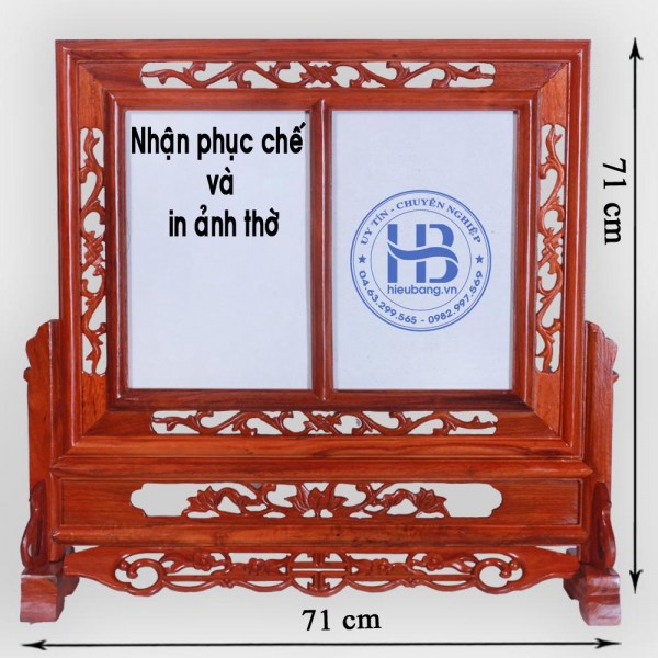 Khung Ảnh Thờ Kép Đôi Gỗ Hương 25x35cm Đẹp Giá Rẻ ở Hà Nội