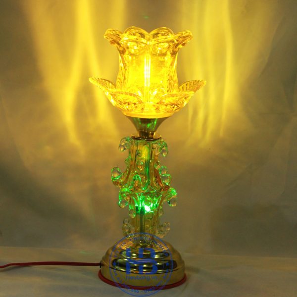 Đèn thờ thủy tinh 1 bông Vàng 30cm Đẹp Giá Rẻ ở Hà Nội | Cửa hàng Hiếu Bằng