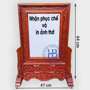 Khung Ảnh Thờ Kép Triện Nền Gỗ Hương 25x35cm Đẹp Giá Tốt ở Hà Nội | Cửa hàng Hiếu Bằng