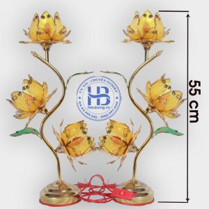 Đèn Hoa Sen 3 Bông Vàng 55cm Đẹp Giá Rẻ ở Hà Nội | Cửa hàng Hiếu Bằng