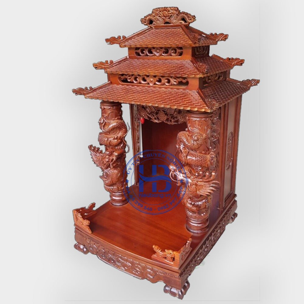 Mẫu Bàn thờ Thần Tài Thổ Địa BTT-3309 mái ngói đẹp Tâm Phát