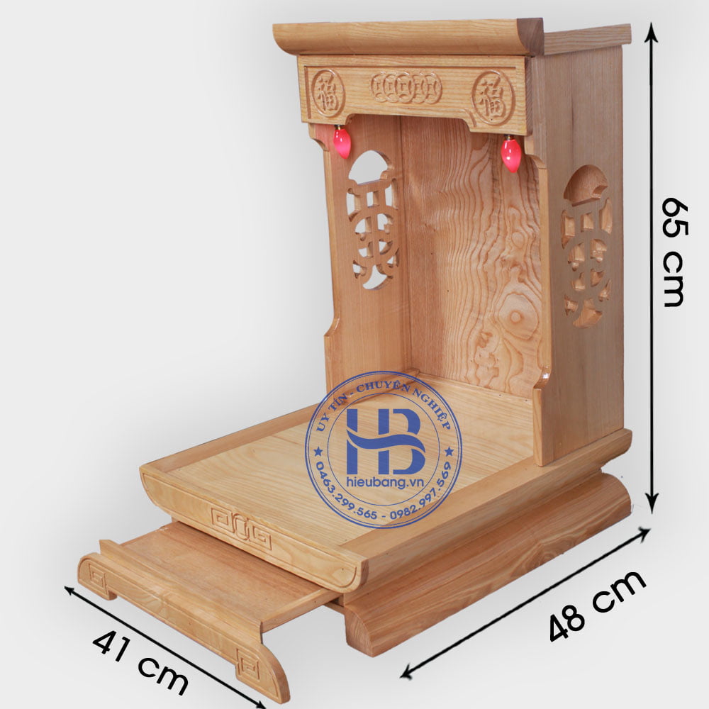 Bàn thờ thần tài hiện đại gỗ sồi là sản phẩm độc đáo, được thiết kế theo phong cách hiện đại và tinh tế. Với chất liệu gỗ sồi tự nhiên và kỹ thuật chế tác tinh xảo, sản phẩm sẽ giúp cho không gian thờ cúng của bạn thêm phần trang trọng và đẳng cấp.