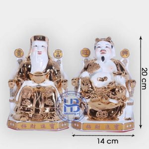 Cặp thần tài ông địa vàng kim cao cấp 20cm đẹp giá tốt ở Hà Nội
