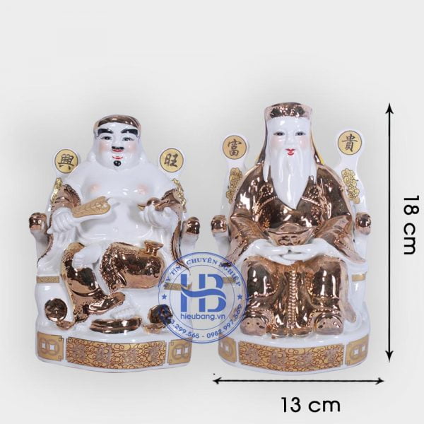 Cặp thần tài ông địa vàng Kim 18cm đẹp giá rẻ ở Hà Nội