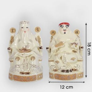 Cặp thần tài ông địa vàng ngồi ngai 18cm đẹp giá rẻ ở Hà Nội