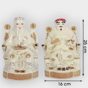 Cặp thần tài ông địa vàng ngồi ngai 25cm đẹp giá rẻ ở Hà Nội