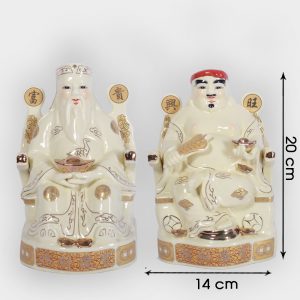 Cặp thần tài ông địa vàng ngồi ngai 20cm đẹp giá rẻ ở Hà Nội