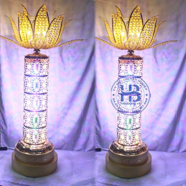 Đèn thờ Hoa Sen thân Dừa 120cm cao cấp đẹp ở Hà Nội