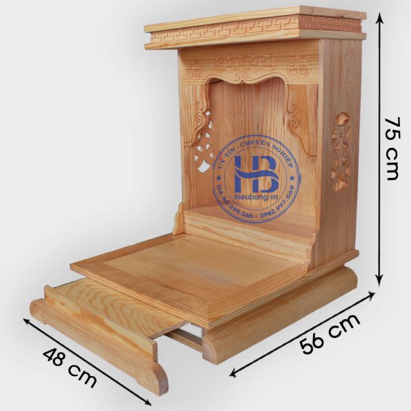 Bàn thần tài hiện đại gỗ thông mỹ 48cm đẹp giá rẻ ở Hà Nội
