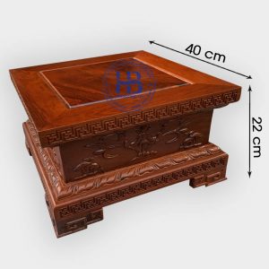 Đế vuông gỗ Hương chiện Sen 40x22cm đẹp giá tốt tại Hà Nội