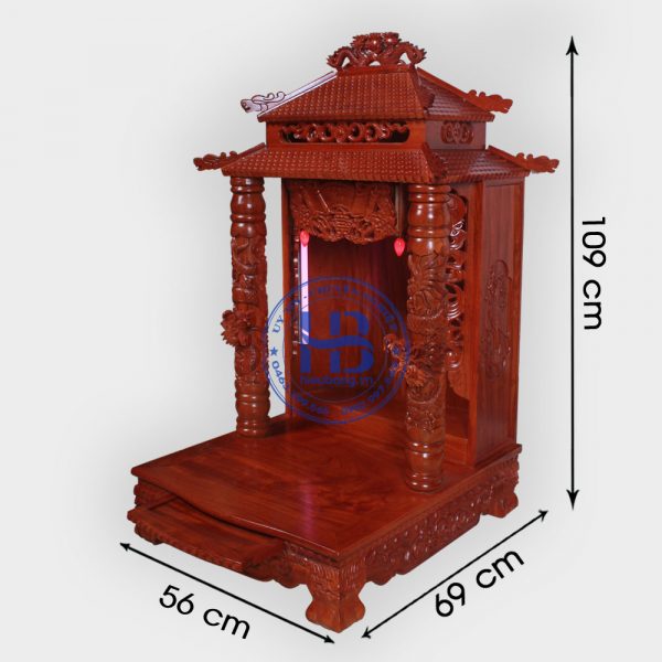 Bàn thờ thần tài gỗ Hương 8 mái 56cm cao cấp đẹp giá tốt ở Hà Nội