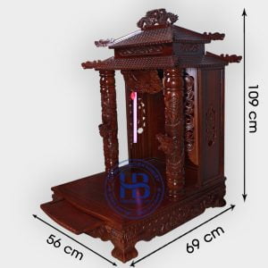 Bàn thờ thần tài gỗ Gụ 8 mái 56cm đẹp giá rẻ tại Hà Nội