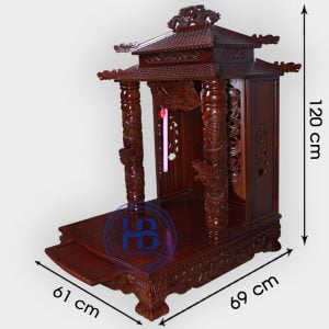 Bàn thờ thần tài gỗ Gụ 8 mái 61cm đẹp giá rẻ tại Hà Nội