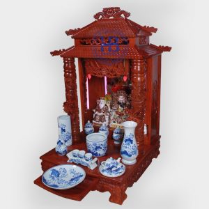 Bộ bàn thờ thần tài gỗ Hương 56cm men Xanh Ngọc cao cấp đẹp giá rẻ ở Hà Nội