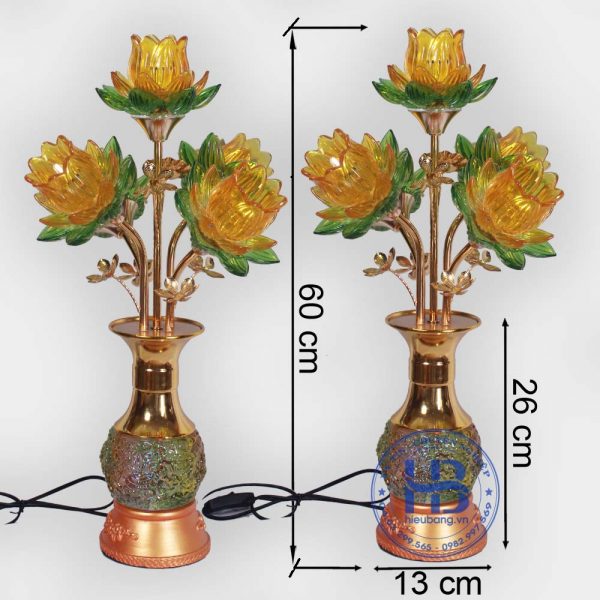 Đèn bình hoa sen 5 bông Vàng 60cm cao cấp đẹp giá rẻ tại Hà Nội