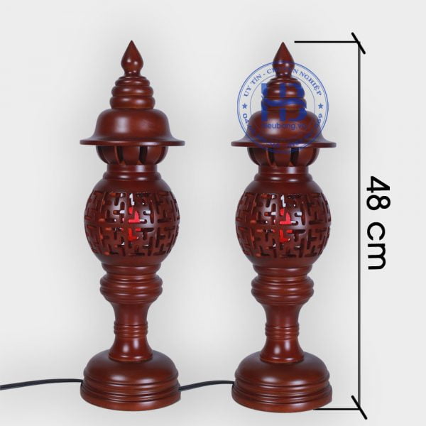 Đèn thờ gỗ Sà Cừ chữ Vạn 48cm Giá Rẻ Tại Hà Nội | Với Nhiều Mẫu Đèn Thờ Đẹp