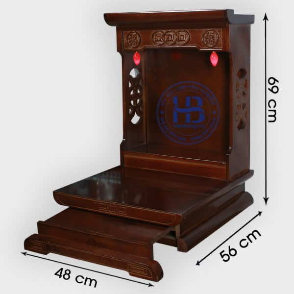Bàn thờ thần tài hiện đại gỗ thông 48cm Màu Đẹp giá rẻ ở Hà Nội