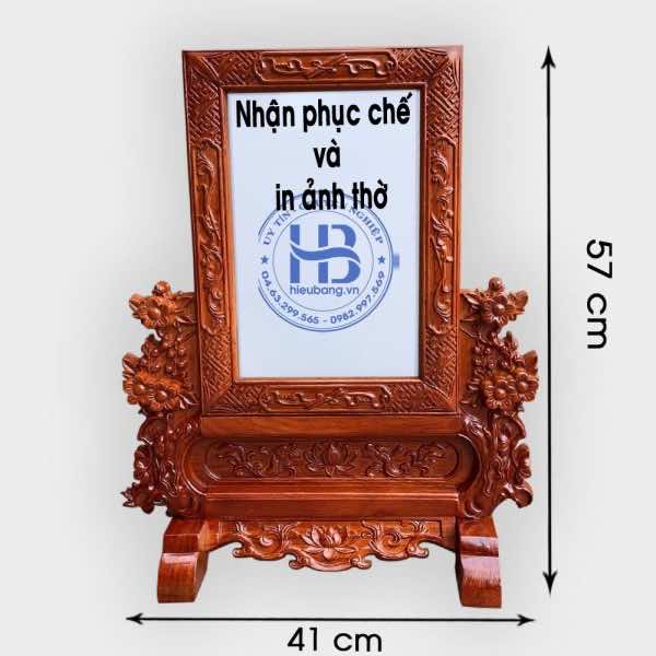 Khung Ảnh Thờ 20x30cm Đục Hoa Mai Đơn Giản Hàng đẹp ở Hà Nội