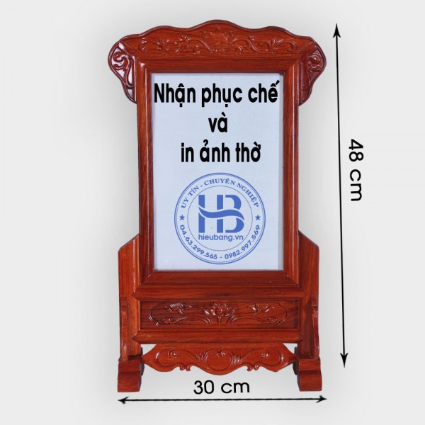 Khung ảnh thờ gỗ Hương đục nền cao cấp đẹp giá tốt ở Hà Nội