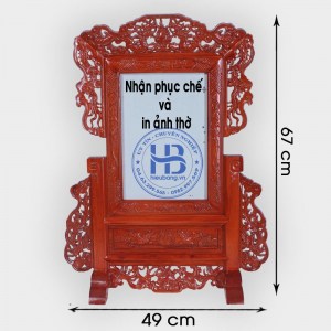 Khung ảnh thờ gỗ Hương Long Ly Quy Phượng 20x30cm cao cấp đẹp tại Hà Nội