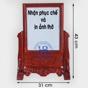 Khung ảnh thờ gỗ Hương đục nền chân 20x25cm ở Hà Nội