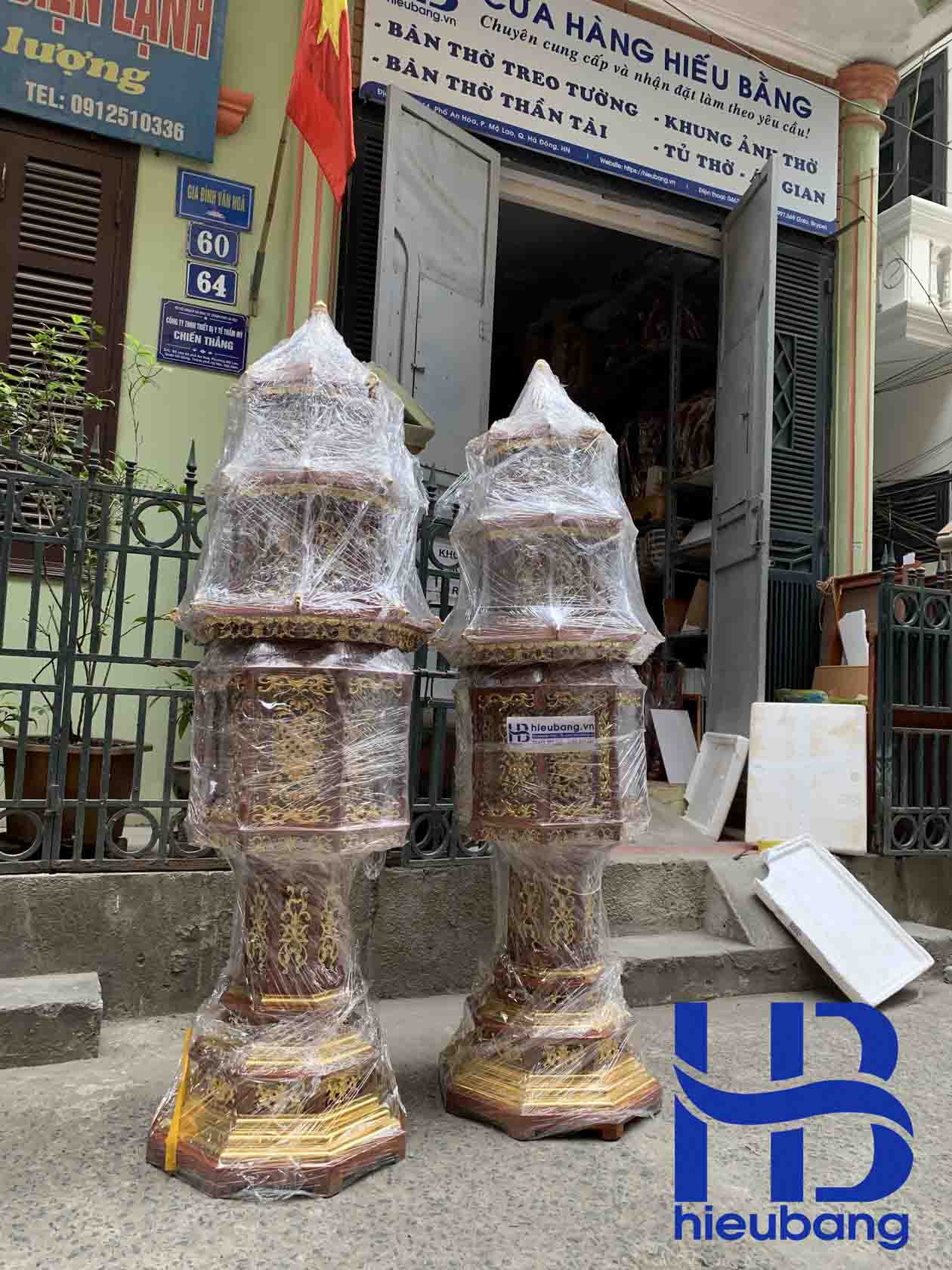 Đèn tháp gỗ Huowgn 180 dát vàng đẹp giá rẻ ở Hà Nội