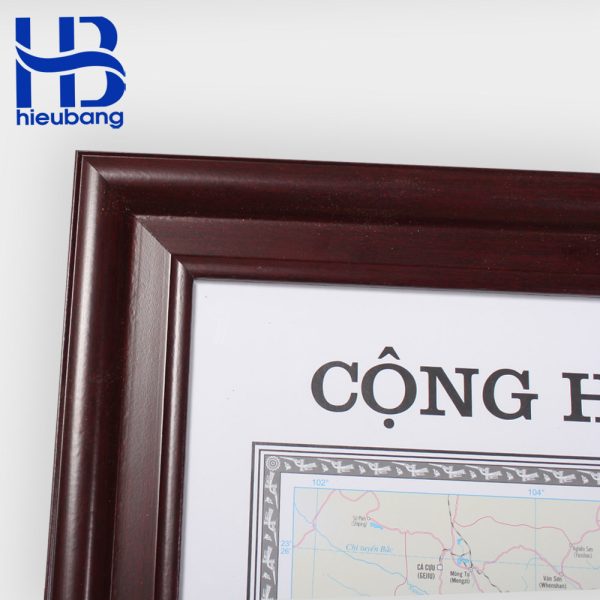 Khung Treo Bản Đồ 81x110cm B6cm Nâu Trơn Hàng Đẹp giá xưởng tại Hà Đông