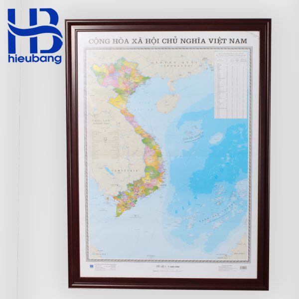 Khung Treo Bản Đồ 81x110cm B6cm Nâu Trơn Hàng Đẹp giá xưởng tại Hà Đông